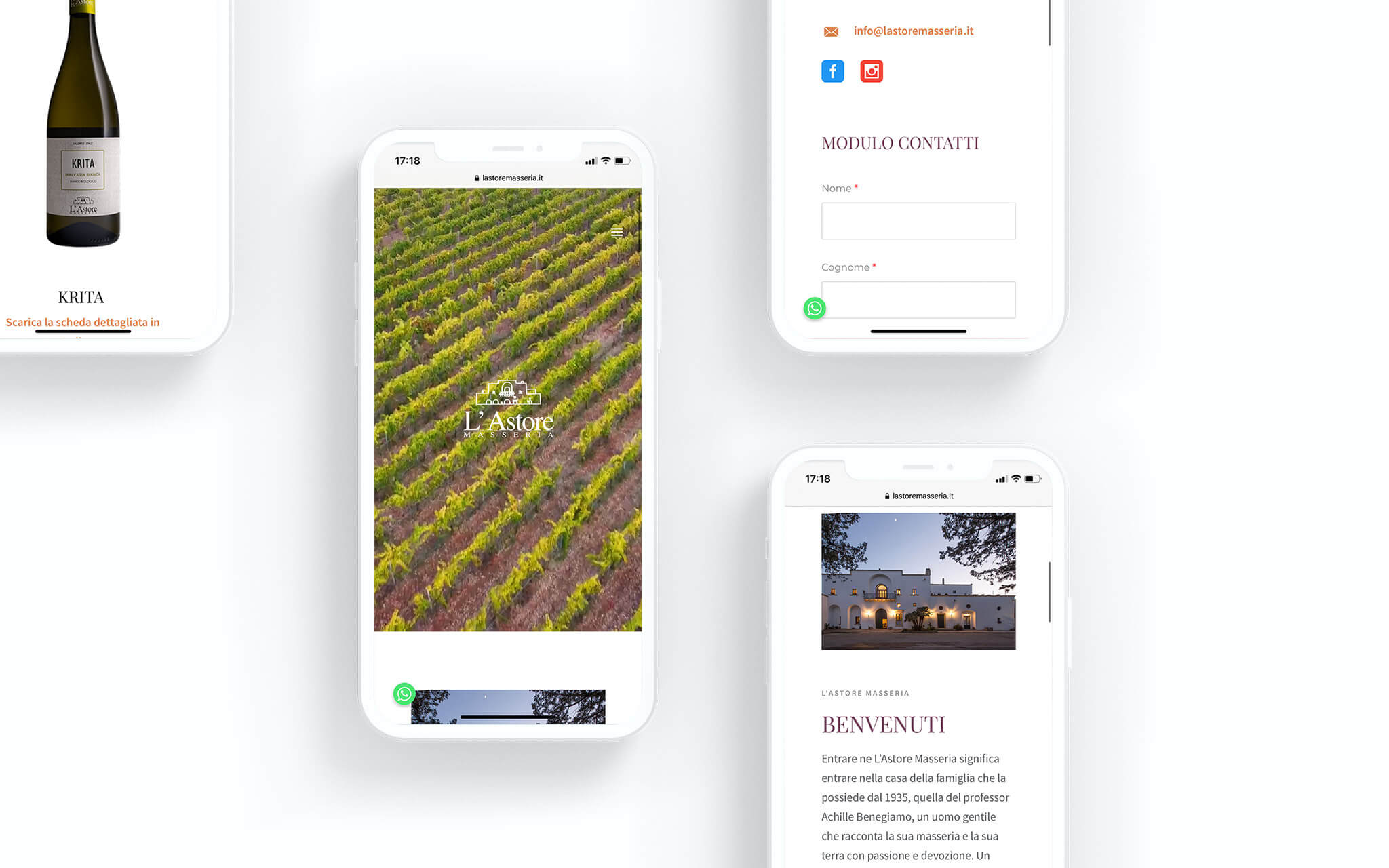 L'Astore Masseria Website Overview
