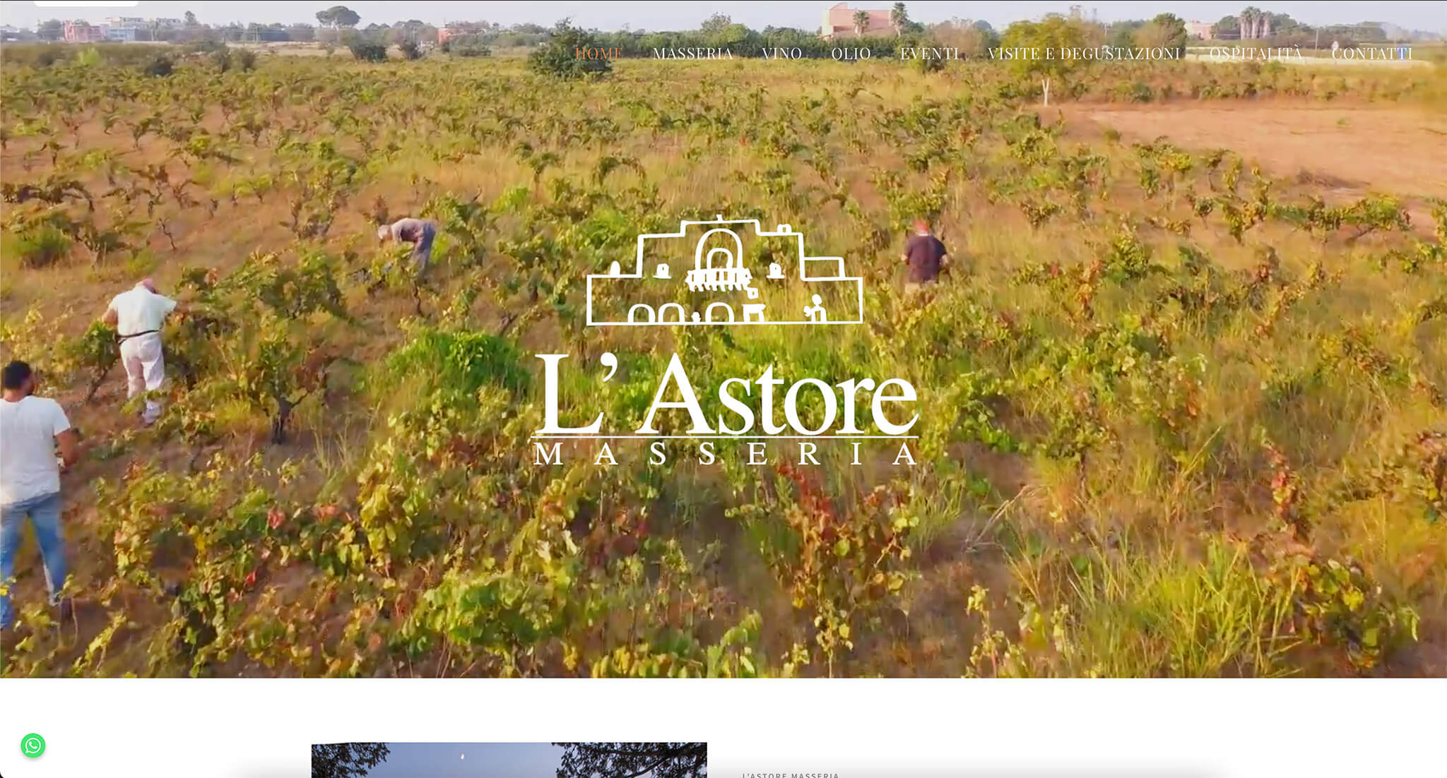 L'Astore Masseria Website Overview