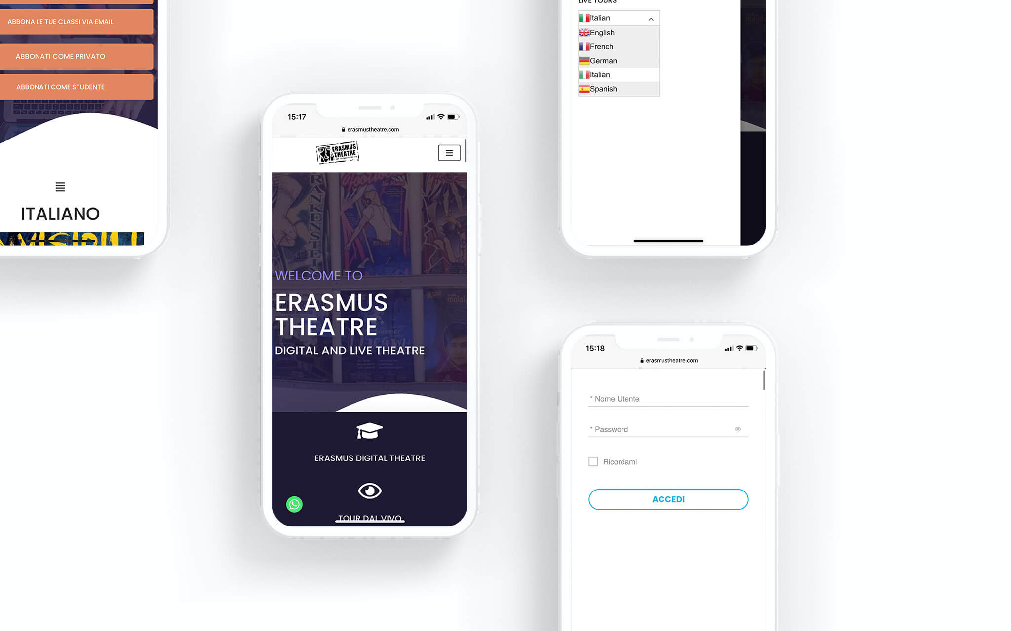 Erasmus Theatre Website Overview